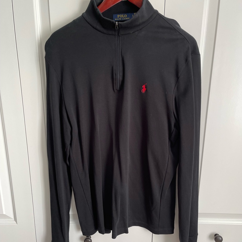 Mens 1/4 Zip Polo long sleeve shirt